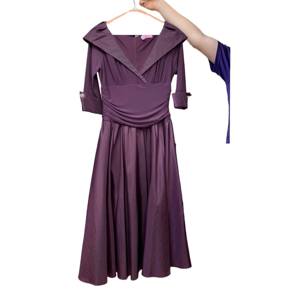 Gorgeous Plum Purple Dress with Sleeves